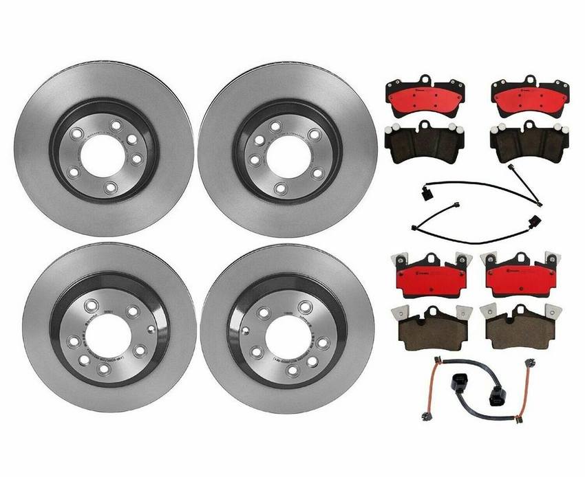 Audi Porsche Brakes Kit - Pads & Rotors Front and Rear (350mm/330mm) (Ceramic) 7L8615601G - Brembo 1592974KIT